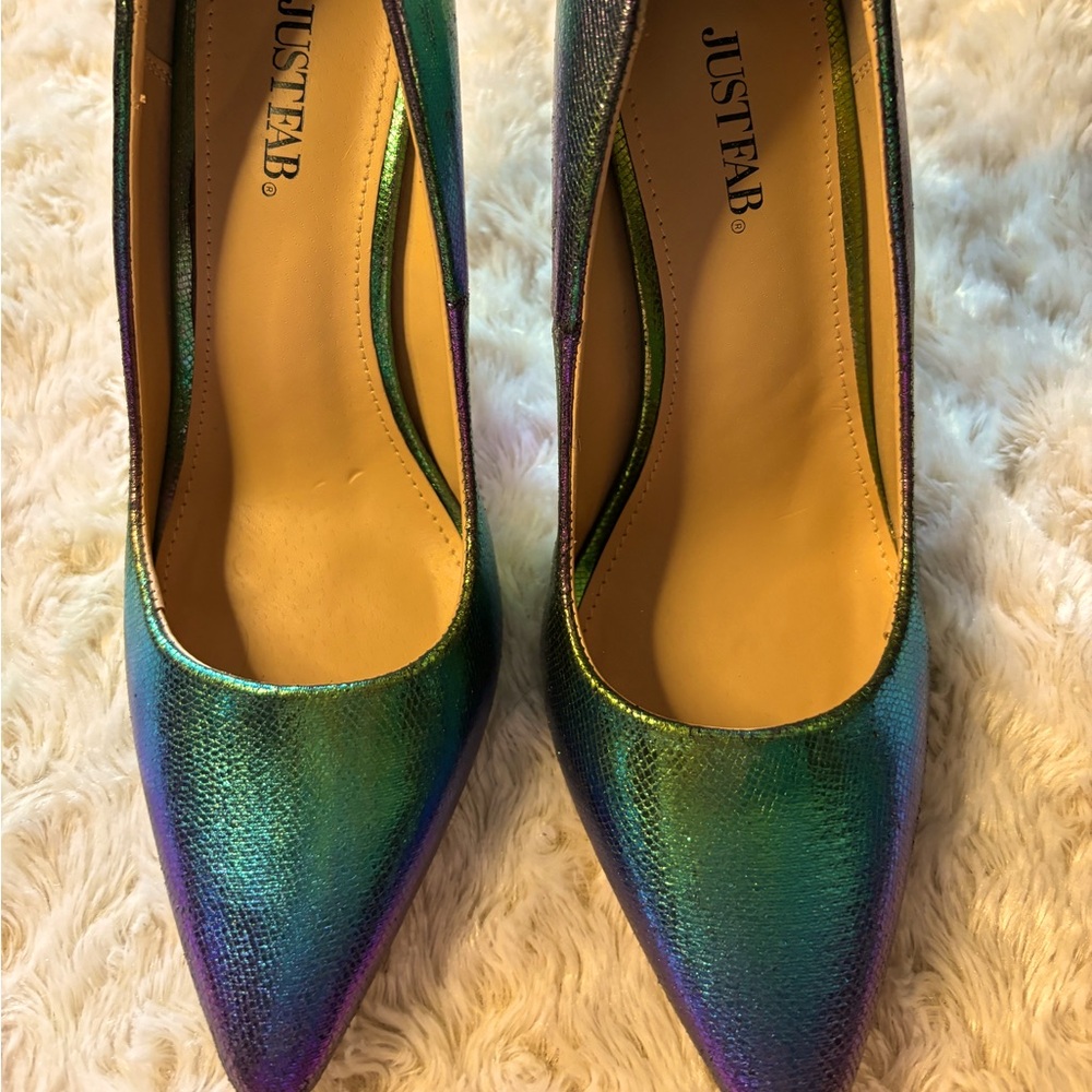 JustFab peacock heels.